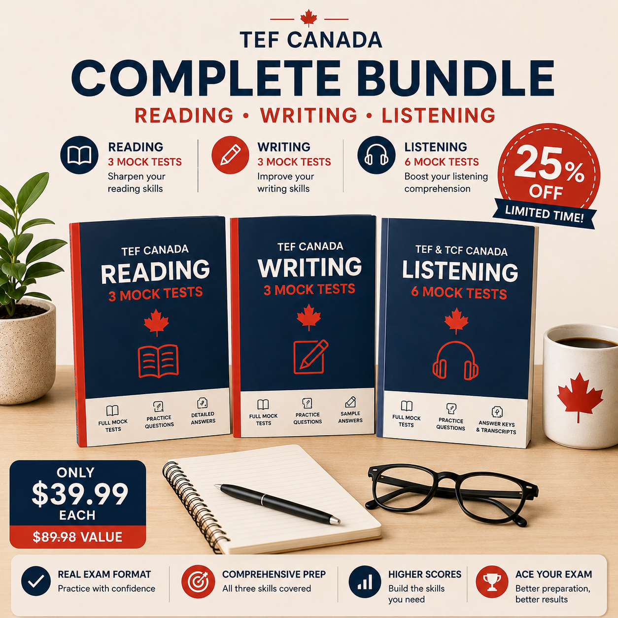 TEF Canada Complete · Reading, Writing & Listening